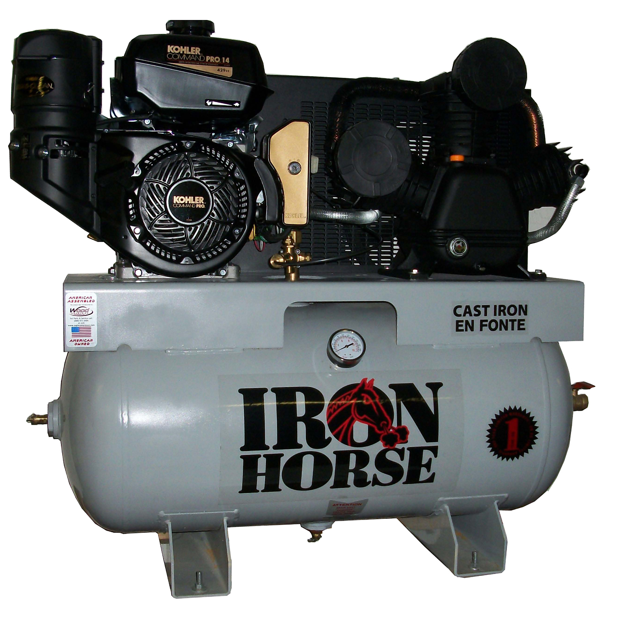 Iron Horse, 30 Gallon Truck Mount Compressor, Horsepower 14 HP, Air Tank Size 30 Gal, Model# IH14G30TRKE